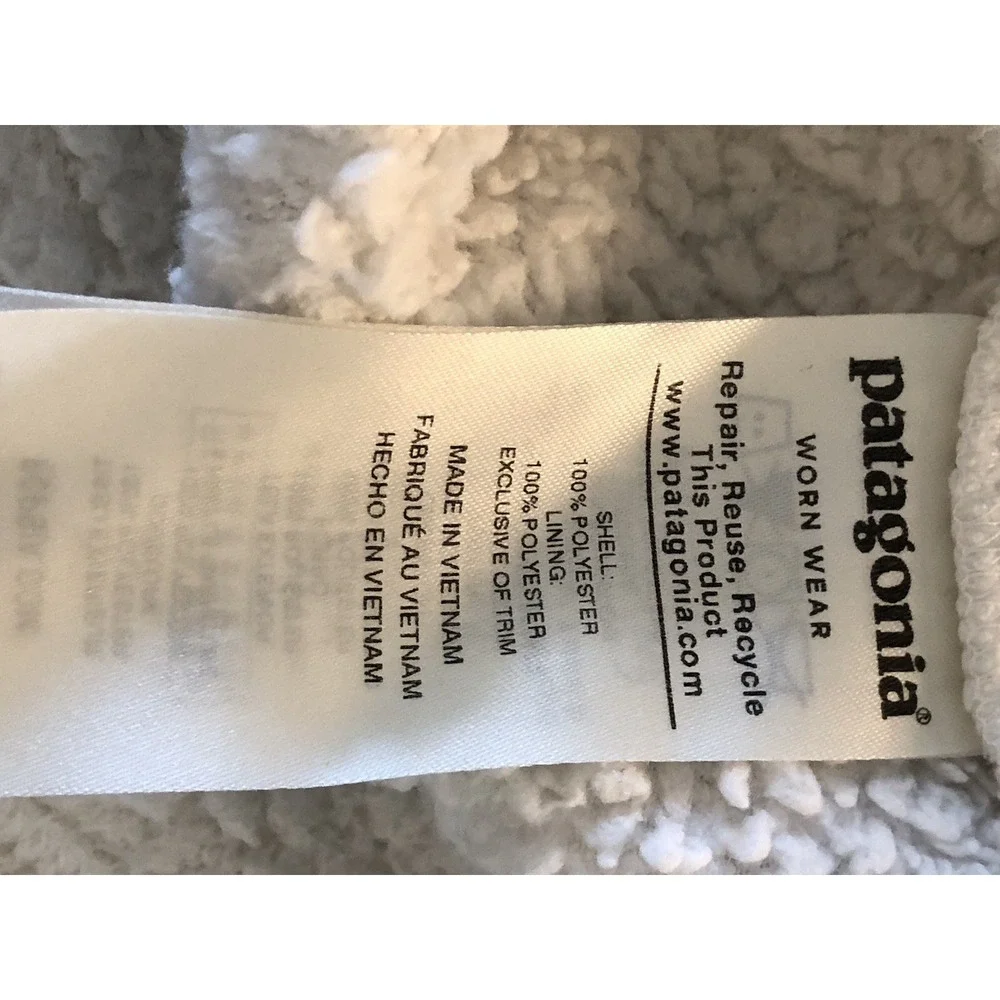 Patagonia Jacket Womens Small White Los Gatos Fuzzy Fleece Camping Outdoor